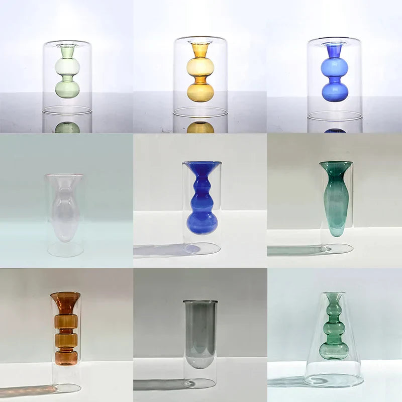 AuroraGlass Vase - Elegant Transparent Vase for Water Plants & Decoration