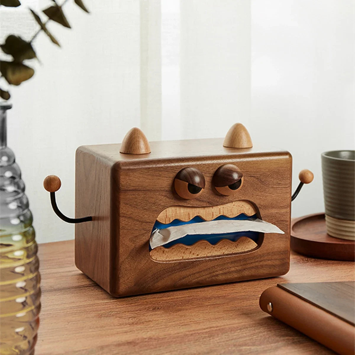 Wooden Monster Tissue Box - Playful and Unique Wooden Tissue Holder