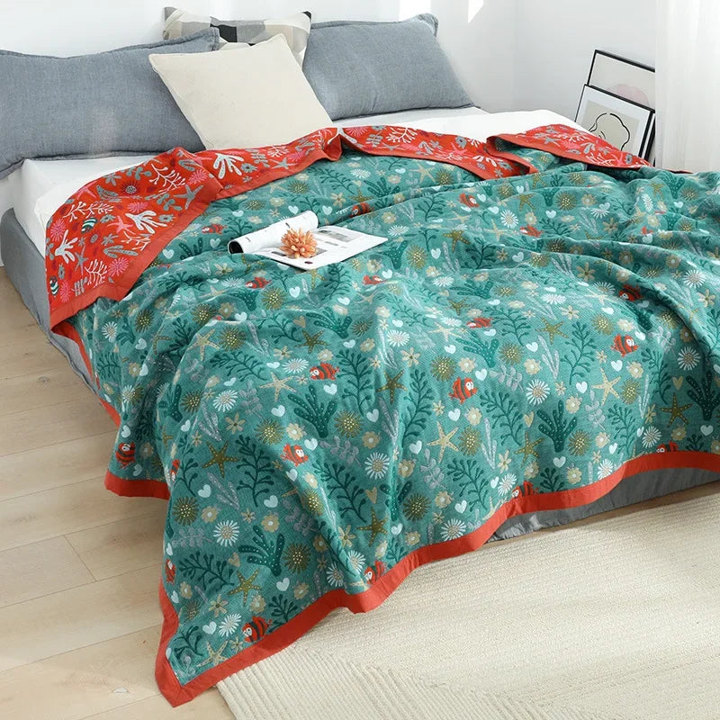 Soft Cotton Blanket - Comfortable Bedspread for Bedroom and Sofa