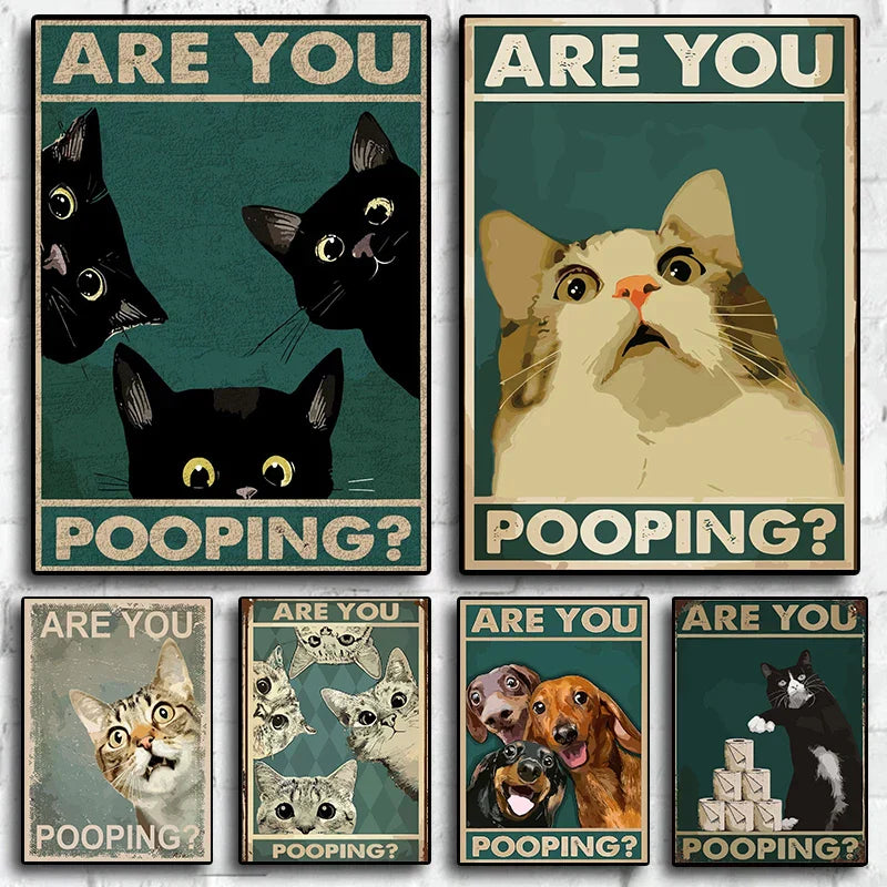 Funny Wall Decor for the Bathroom with Vintage Style Animals