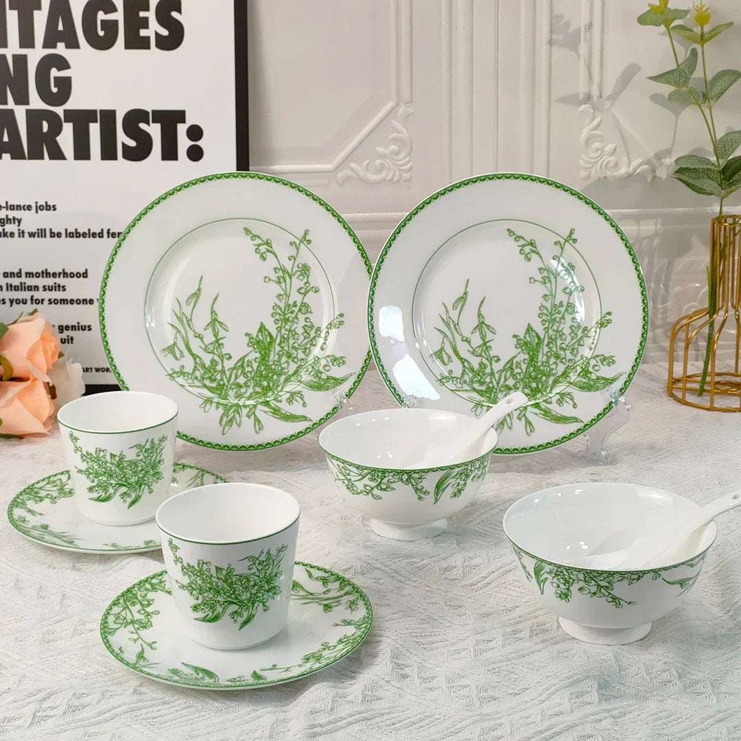 Norwegian Lily of the Valley Resin Dinnerware Set