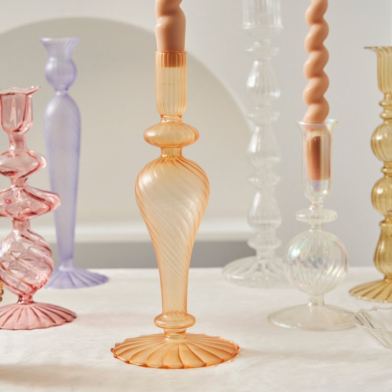 Classic Glass Candle Holder Collection - Vintage Style