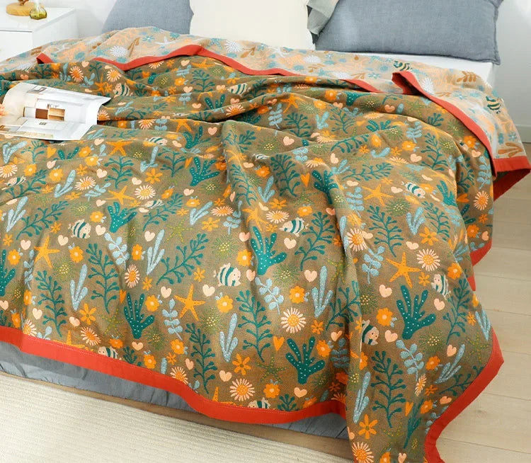 Soft Cotton Blanket - Comfortable Bedspread for Bedroom and Sofa