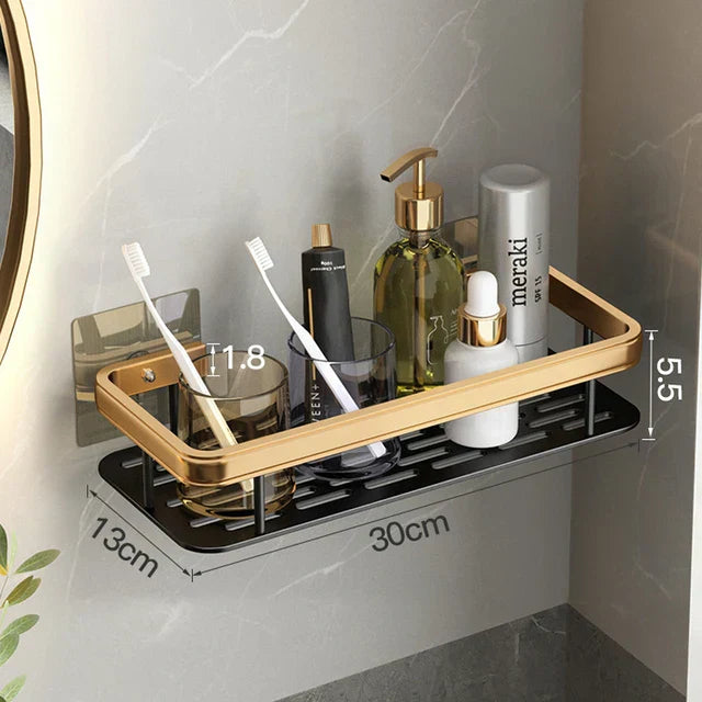 Nordura Norwegian Aluminium Corner Bathroom/Shower Shelf with Towel Holder