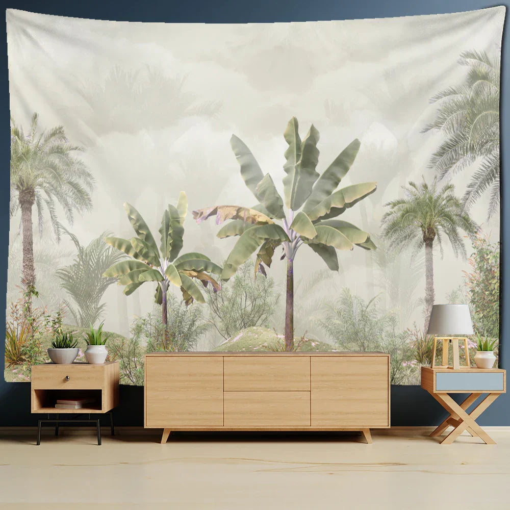 Norwegian Tapestry with Tropical Landscape - Perfect for Living Room or Bedroom