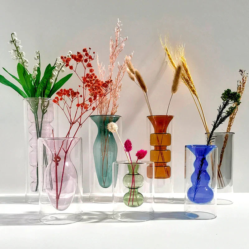 AuroraGlass Vase - Elegant Transparent Vase for Water Plants & Decoration