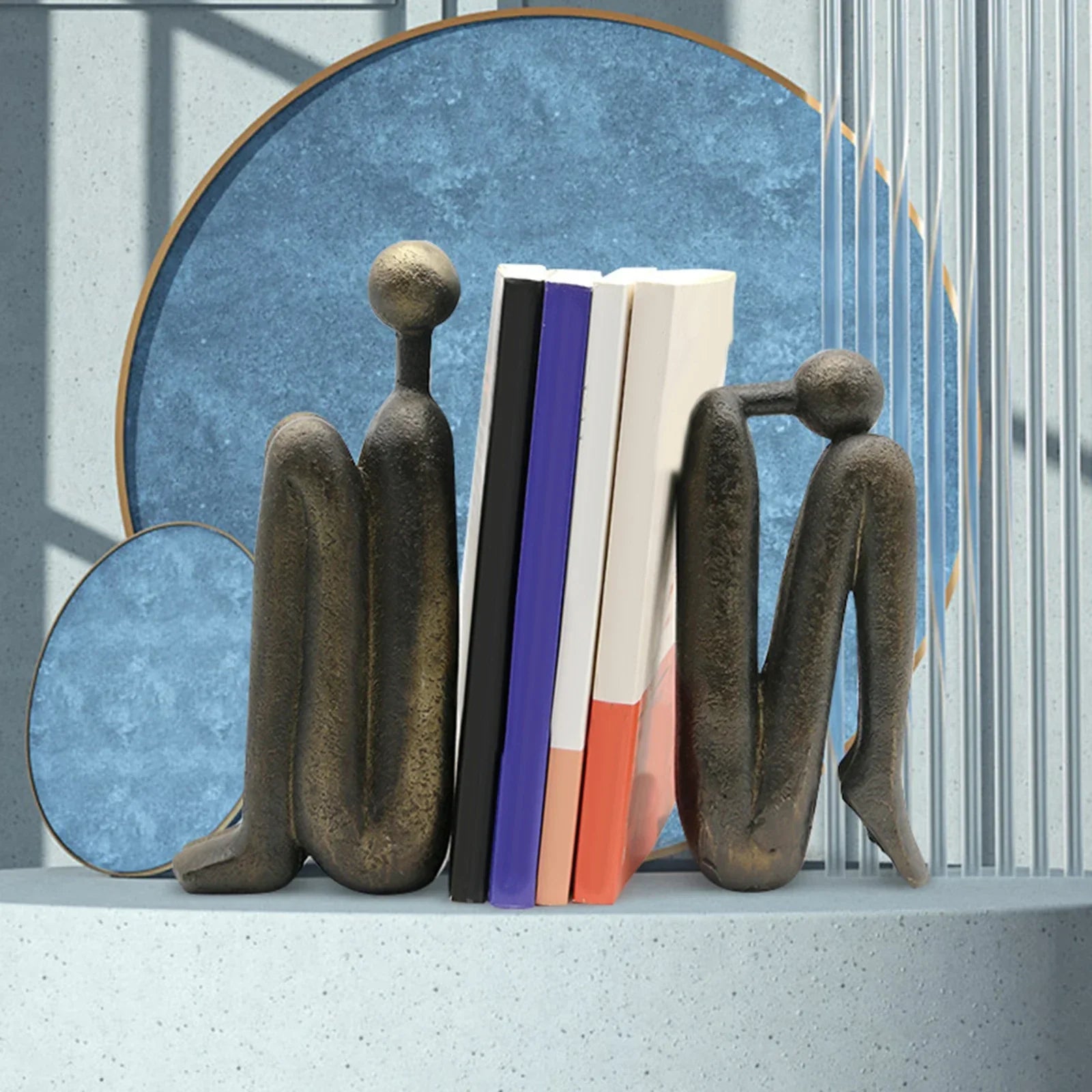 Bookends with Norwegian Design - Space-Saving Resin Book Holders for Living Room and Desk