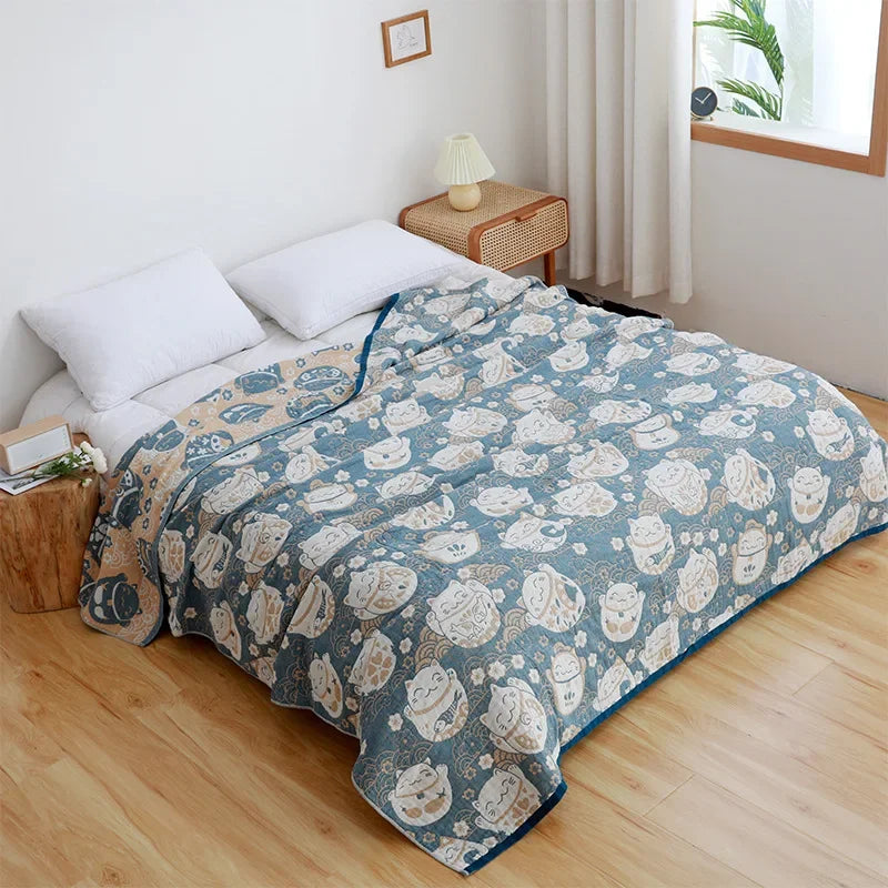 Soft Cotton Blanket - Comfortable Bedspread for Bedroom and Sofa