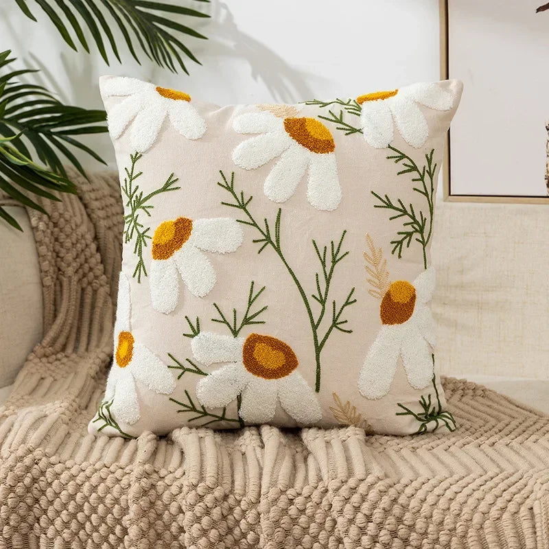 Norwegian Embroidered Flower Cushion Covers – Decoration with Natural Plants