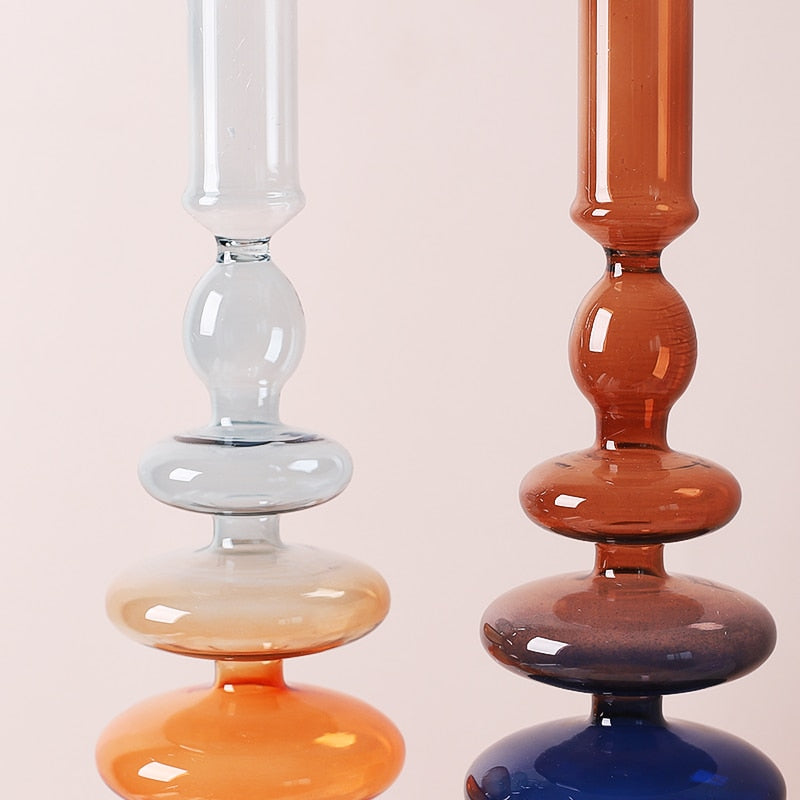 Glass Candle Holder with Colourful Gradient – Luxury Design