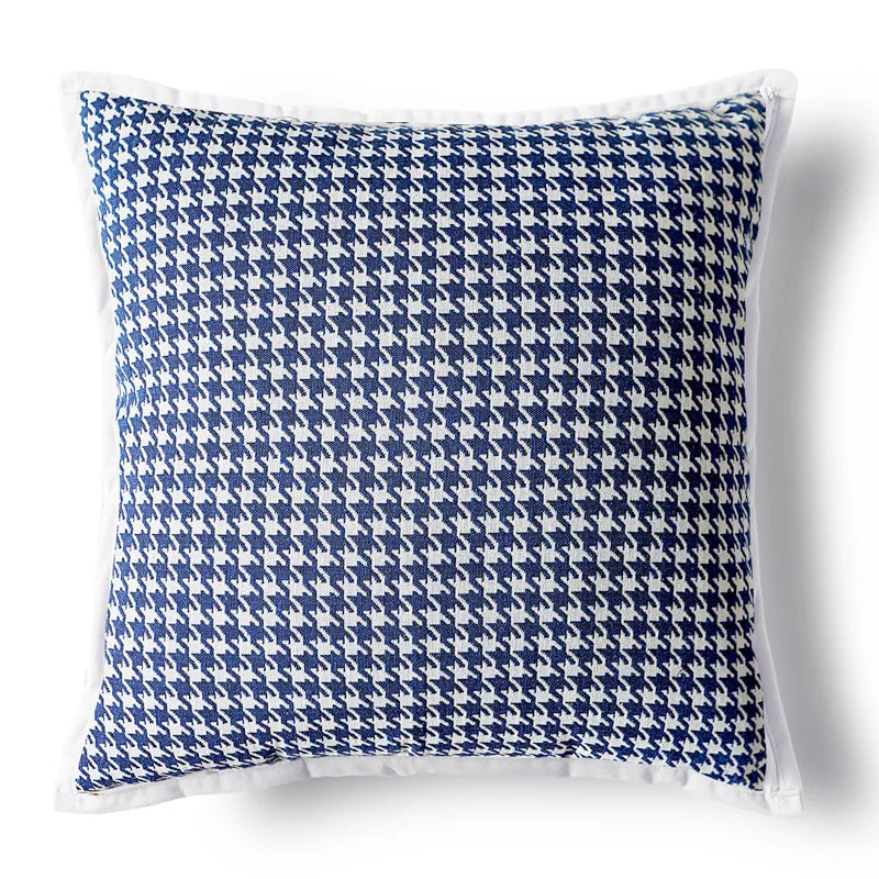 Blue Norwegian Cushion Cover with Geometric Design - Resin Details - 45x45cm and 30x50cm