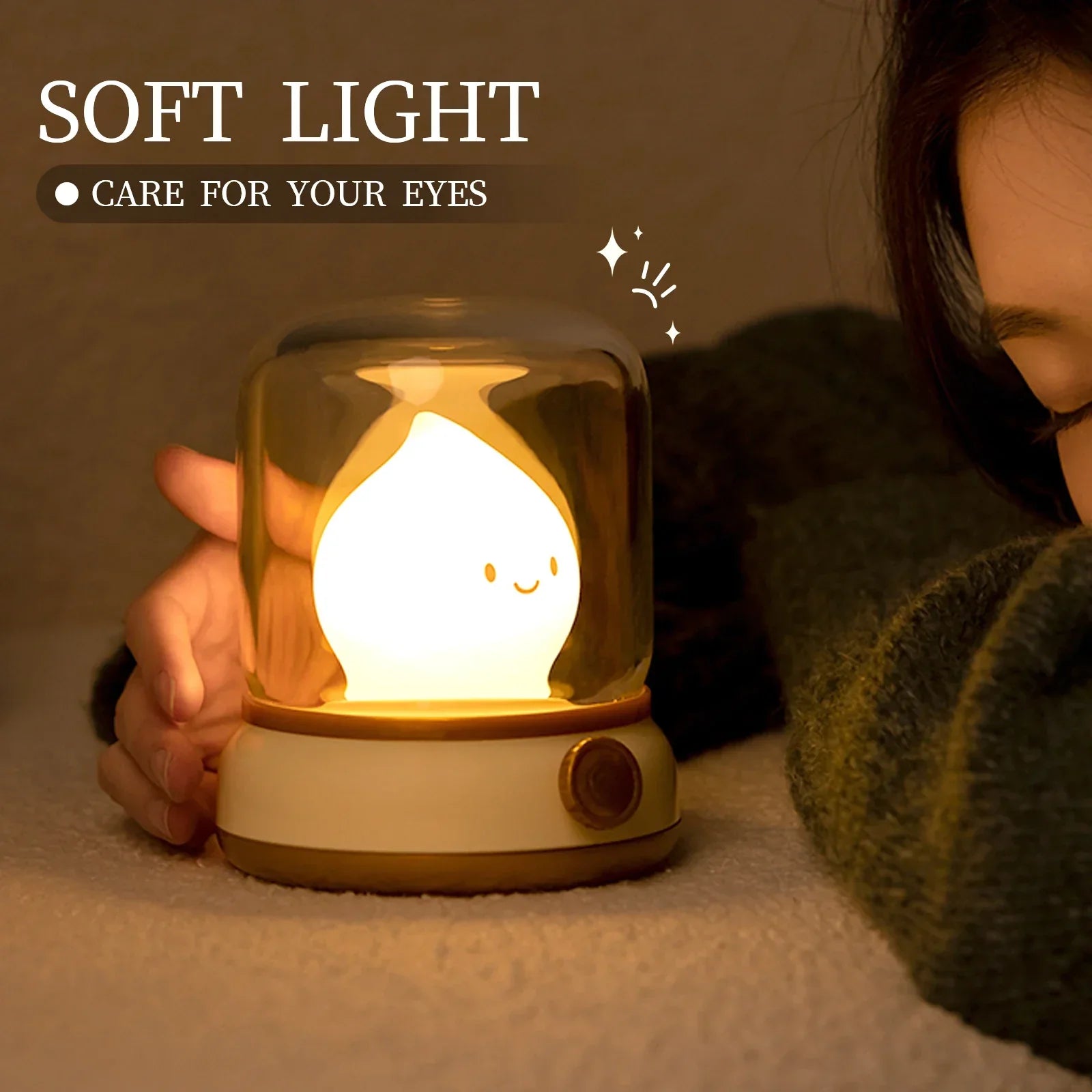 Rechargeable LED Night Light - Compact LED Lamp with Cute Design, Perfect for Bedrooms or Cosy Corners