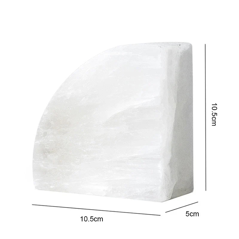 White Natural Stone Bookend – Luxury Stone for Bookshelves and Desks