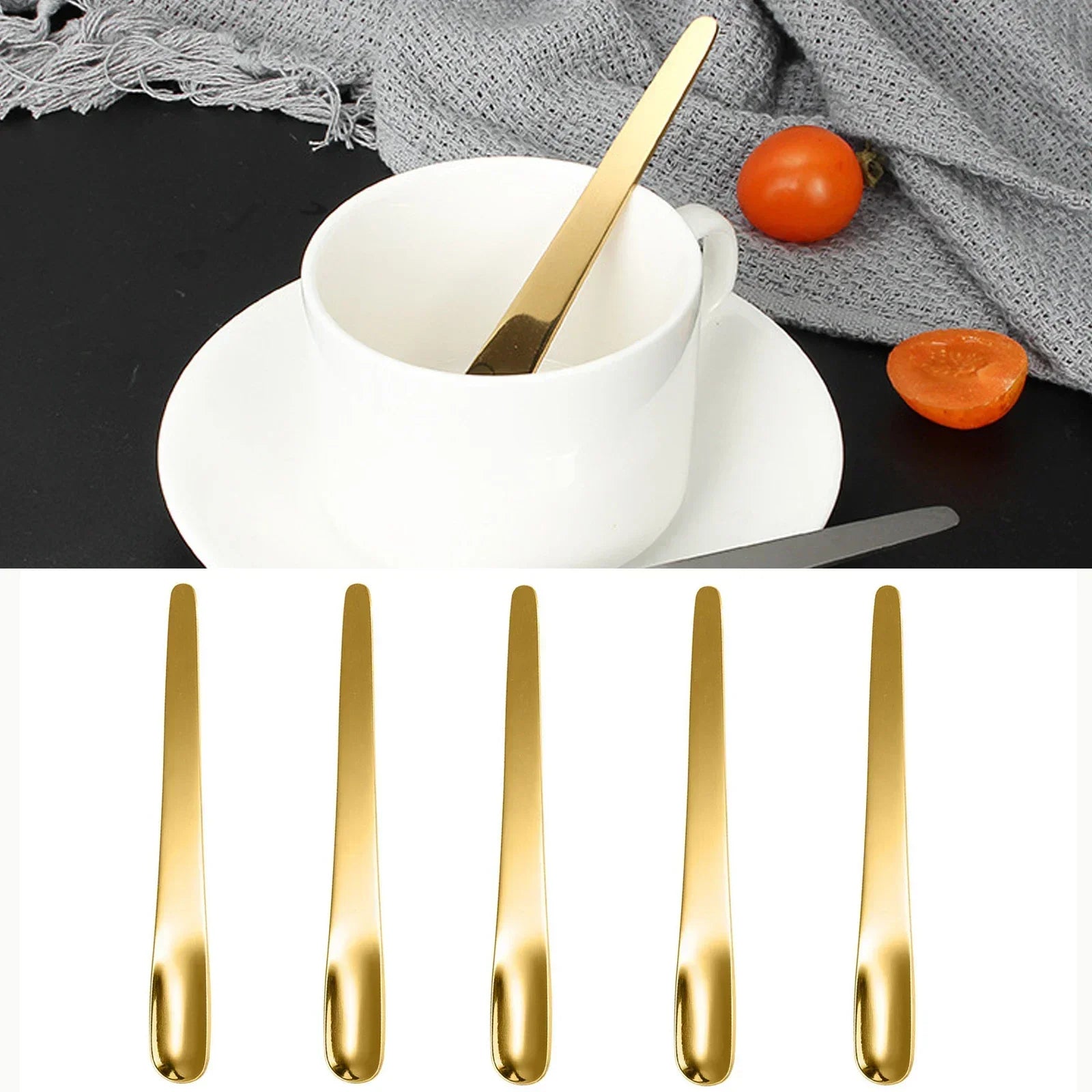 KOFI - Set of Gold Coffee Spoons 5 pieces - Stainless Steel