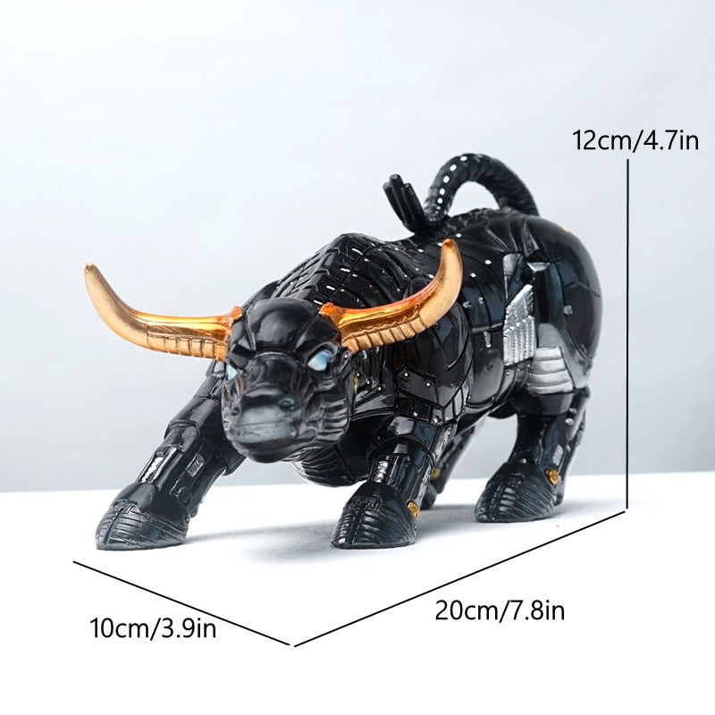 Bull Sculpture Bullish Crypto Investor – Strong Resin Sculpture