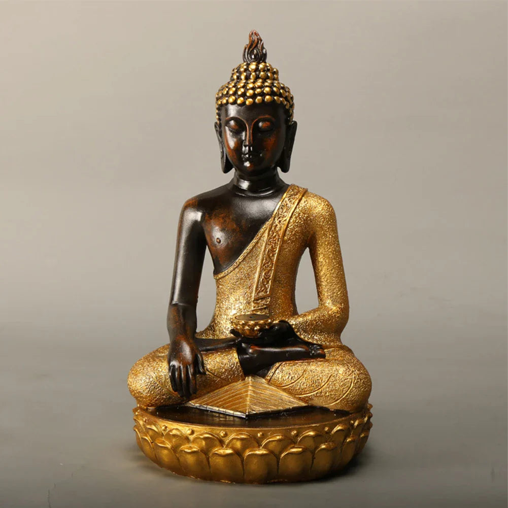 VerdaMuse Buddha Statue - Meditating Zen Decorative Resin - Realistic Design 27 cm