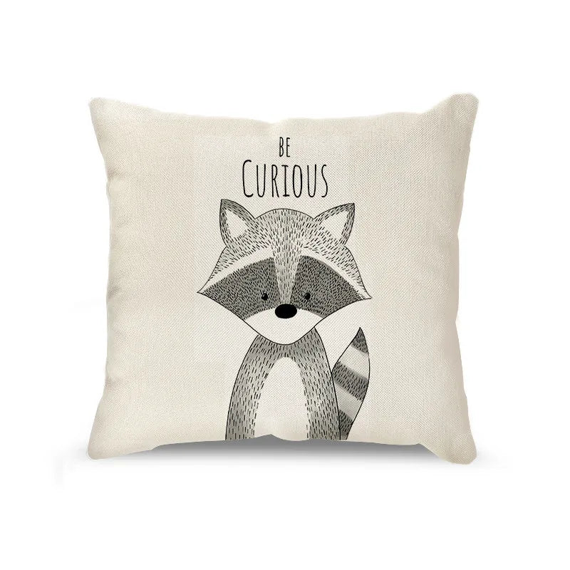 Cotton Cushion Cover with Animal Print - Decorative and Stylish 45x45cm