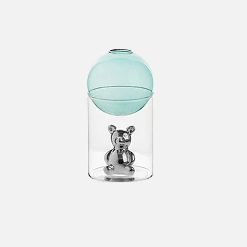 Modern Glass Vase with Bear – Unique and Stylish Decorative Design