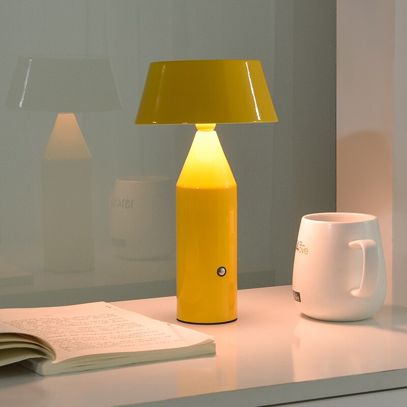 Rechargeable Metal Table Lamp - Multiple Colours, LED Lighting, Ideal for Bedroom and Decoration