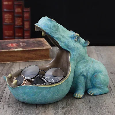 Hippopotamus Figurine - Decorative & Handy Storage Place for Keys or Sweets