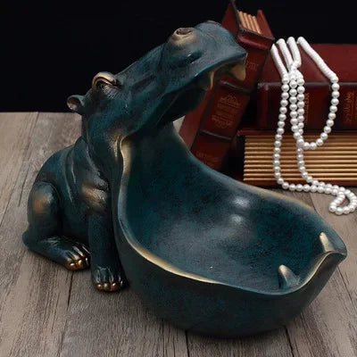 Hippopotamus Figurine - Decorative & Handy Storage Place for Keys or Sweets