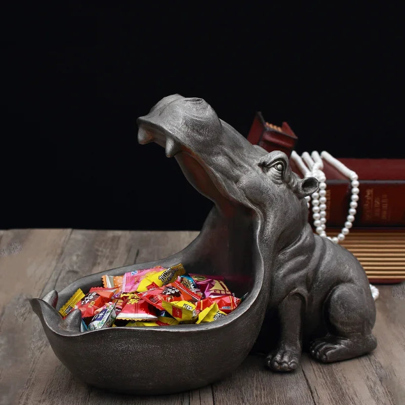 Hippopotamus Figurine - Decorative & Handy Storage Place for Keys or Sweets