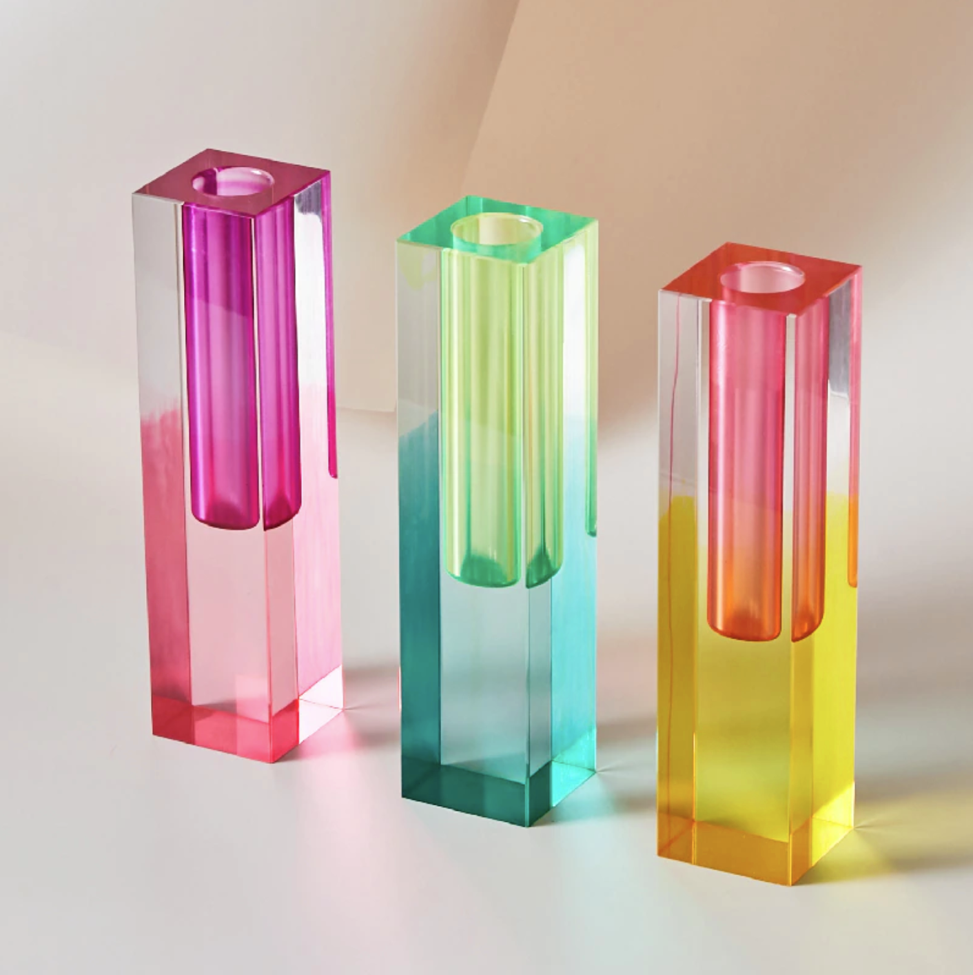 PrismaVase Rectangular Rainbow Vase - Modern Design in Acrylic