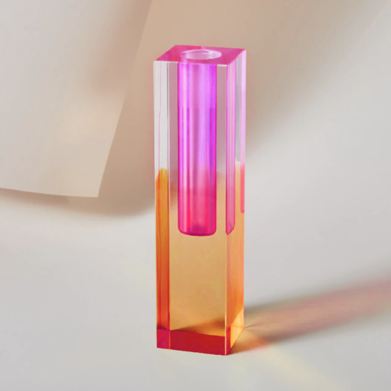 PrismaVase Rectangular Rainbow Vase - Modern Design in Acrylic