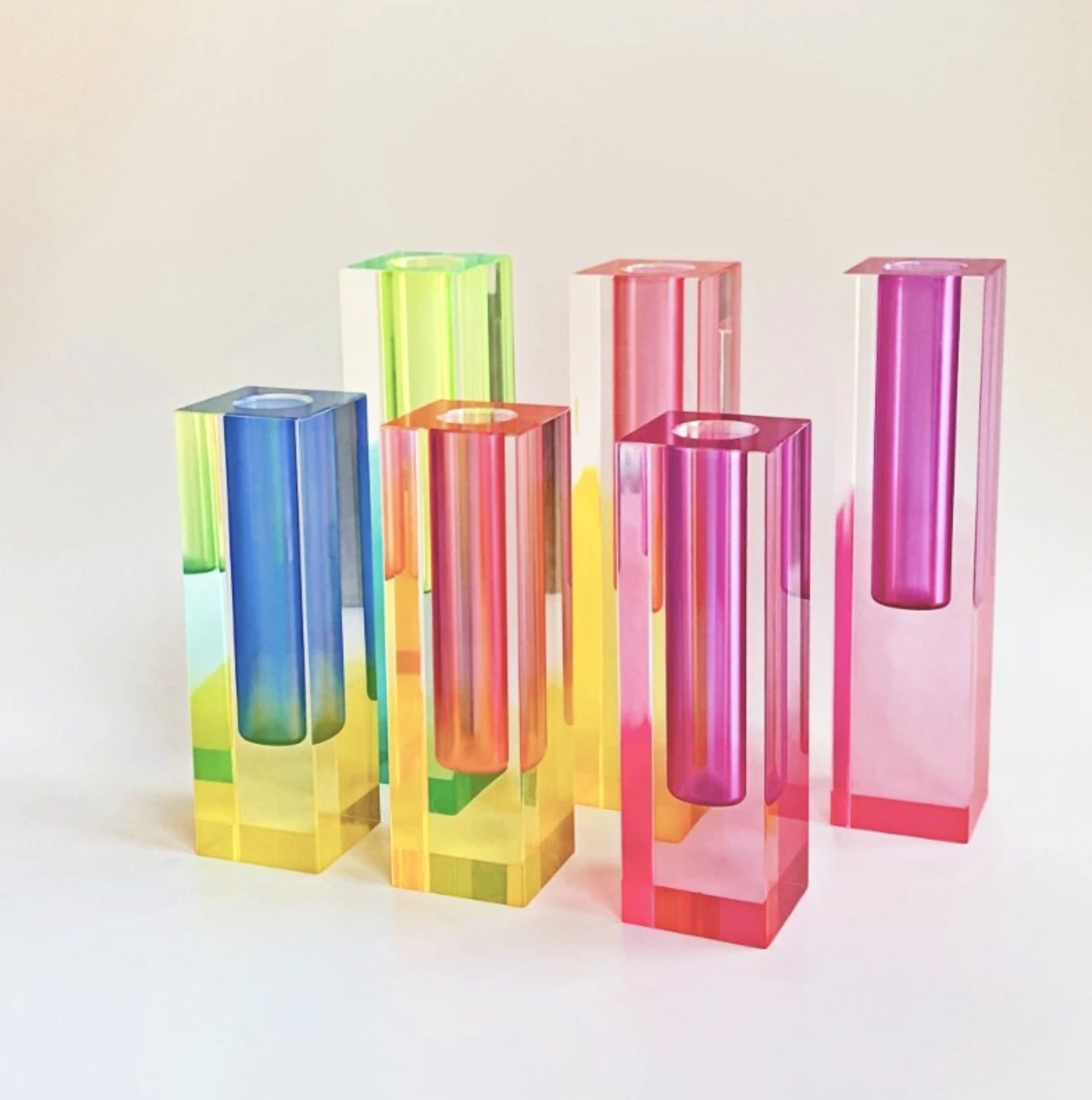 PrismaVase Rectangular Rainbow Vase - Modern Design in Acrylic