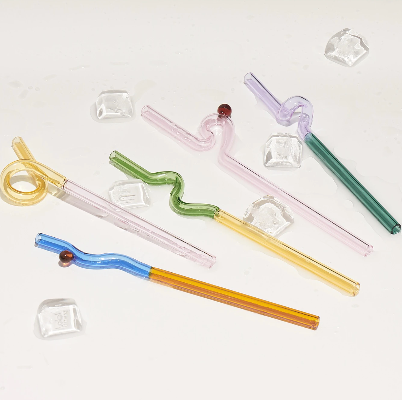 Coloured Twisted Glass Straws - Sustainable and Stylish