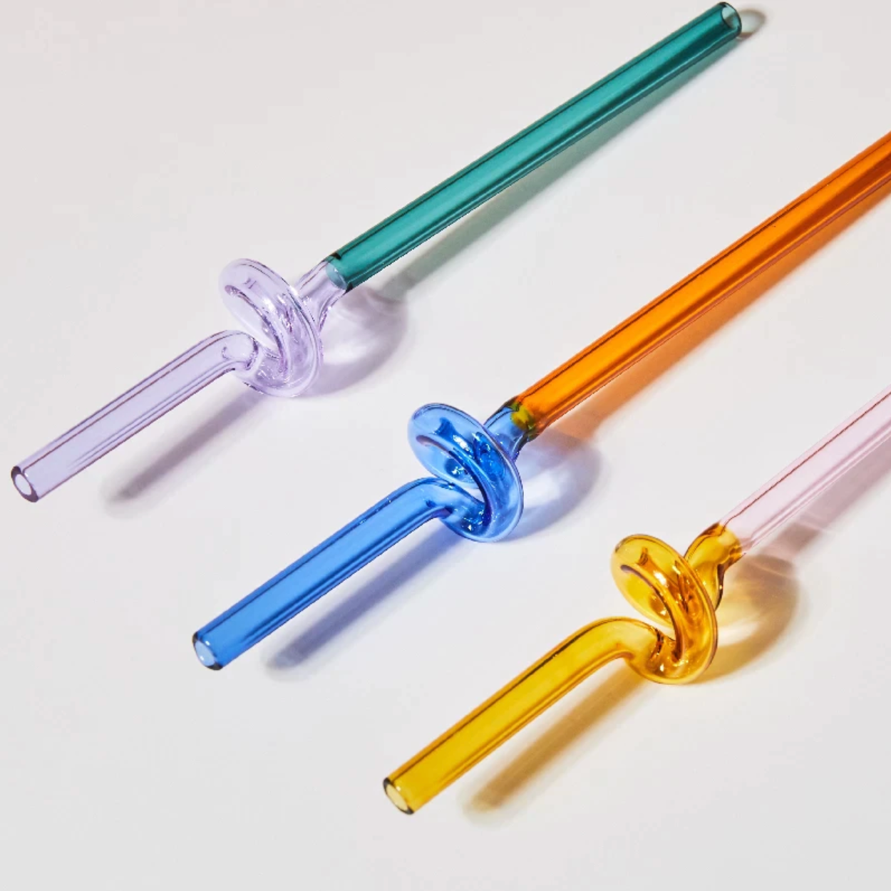 Coloured Twisted Glass Straws - Sustainable and Stylish