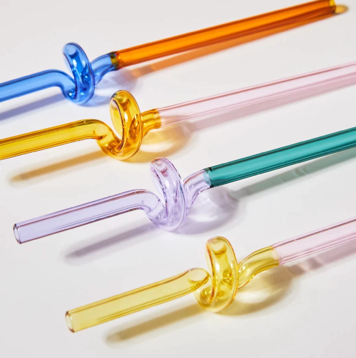 Coloured Twisted Glass Straws - Sustainable and Stylish