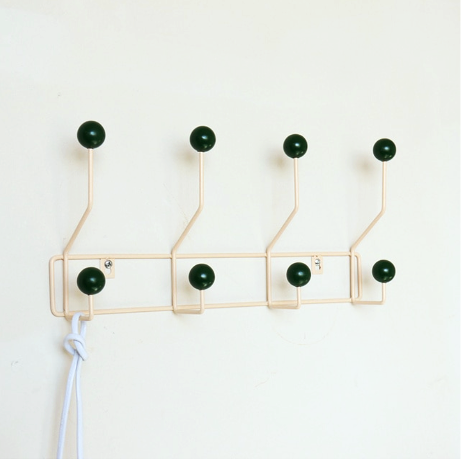 Handy Wall Hook Rack - Coats, Bags or Hats - Metal in Yellow, Green or White