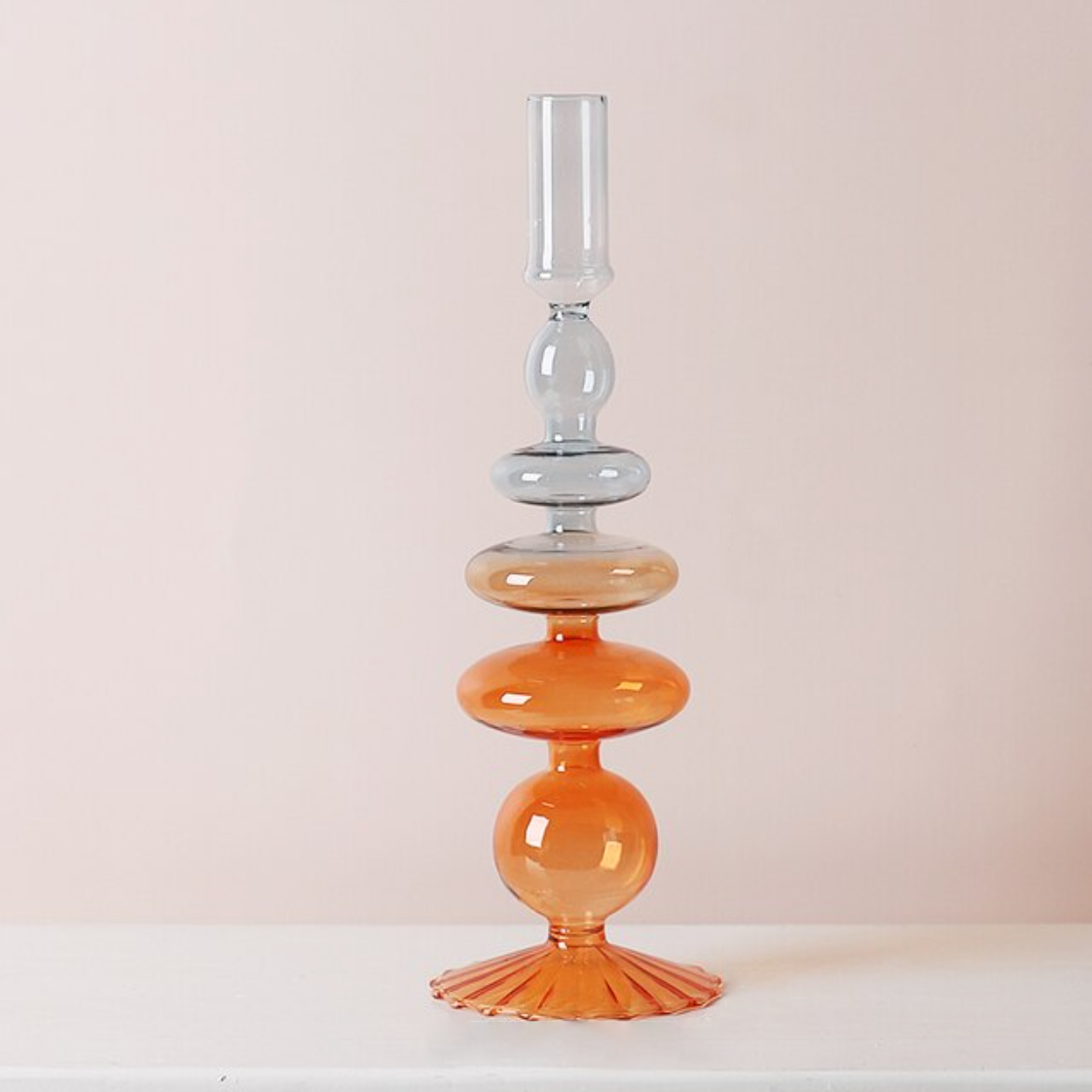 Glass Candle Holder with Colourful Gradient – Luxury Design