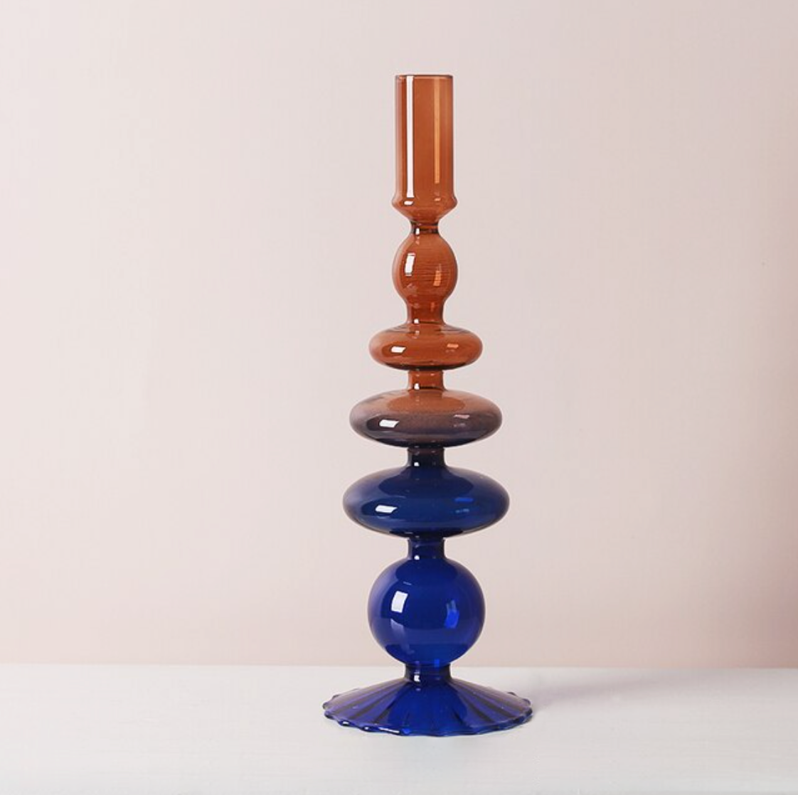 Glass Candle Holder with Colourful Gradient – Luxury Design