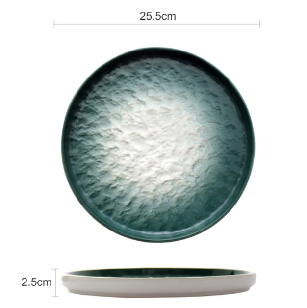 Green Ceramic Plate Set – Luxury Dining Tableware