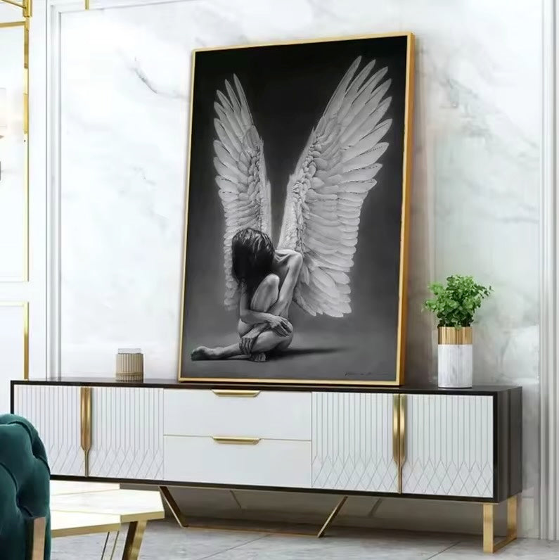 Celestora Painting of Angel on Canvas – With Wooden Frame