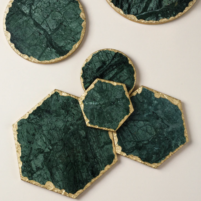 Green Marble Coaster – Stylish and Heat Resistant