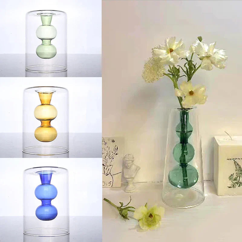 AuroraGlass Vase - Elegant Transparent Vase for Water Plants & Decoration