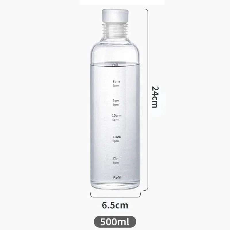 Sleek Transparent Water Bottle with Measurement Markings – Handy for Daily Use