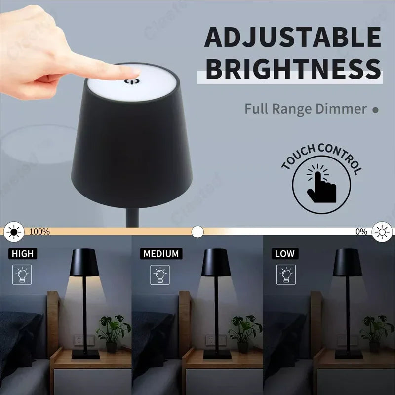 Waterproof Wireless Table Lamp with USB Charging Function and Touch Switch