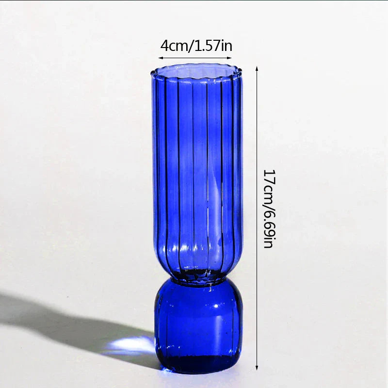 Lumora Glass Bloom Vase – Coloured and Transparent – 17 cm High – For Flowers and Plants