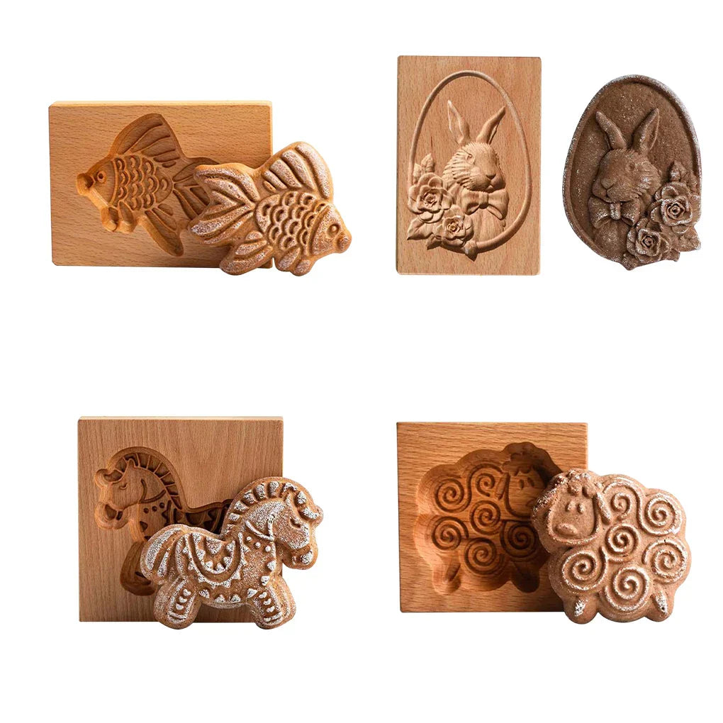 Wooden Mould for Gingerbread Cookies - Handy Baking Accessory for Home Bakers