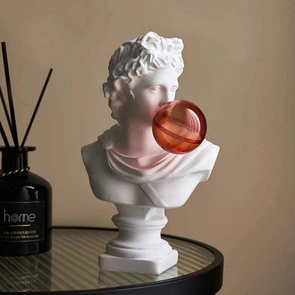 Artistic Sculpture of Bubble Blowing - Decorative Statue for the Living Room