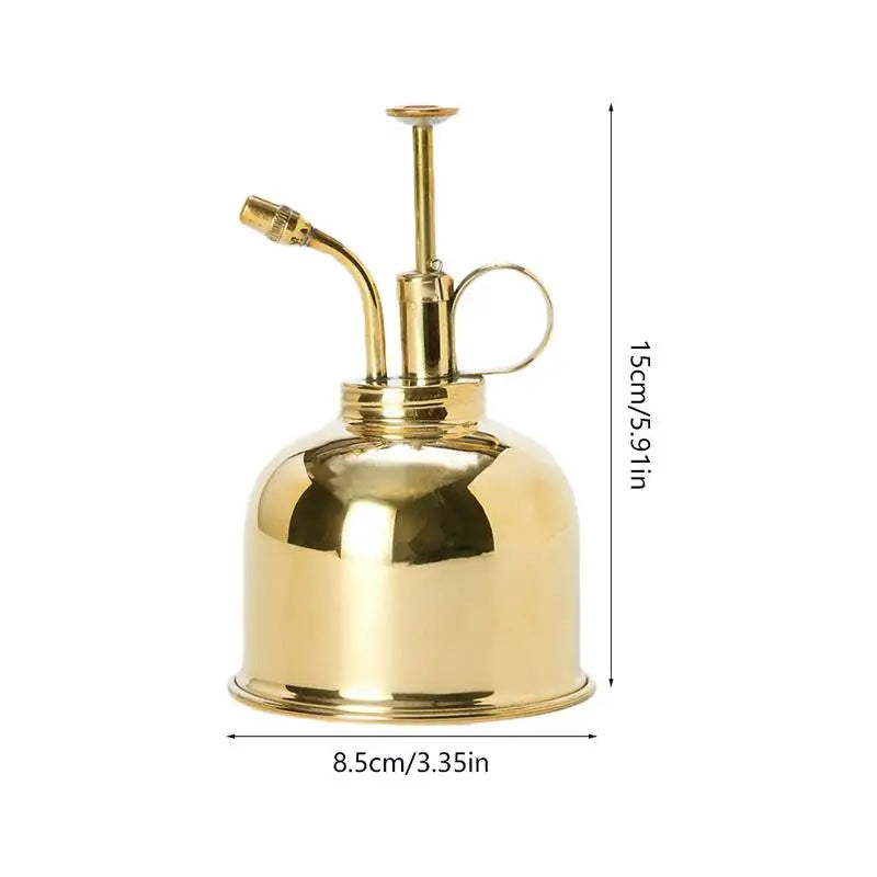 Golden Plant Spray – Compact Brass Mister for Houseplants