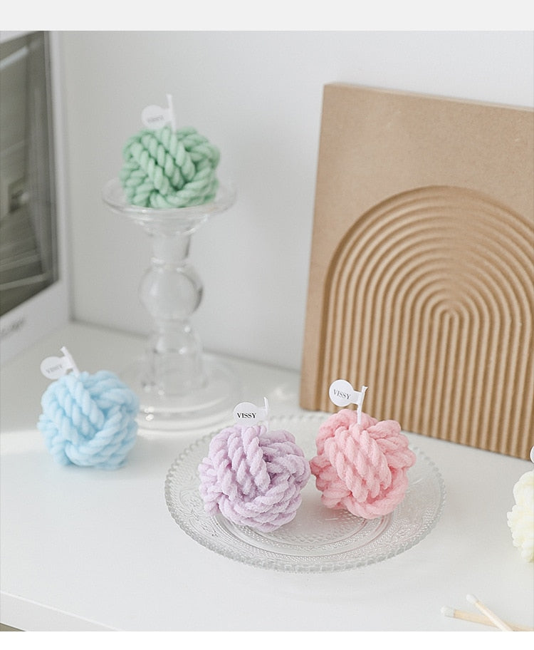 Wool Knot Texture Candle - Handmade Luxury Candle