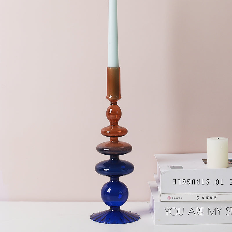 Glass Candle Holder with Colourful Gradient – Luxury Design