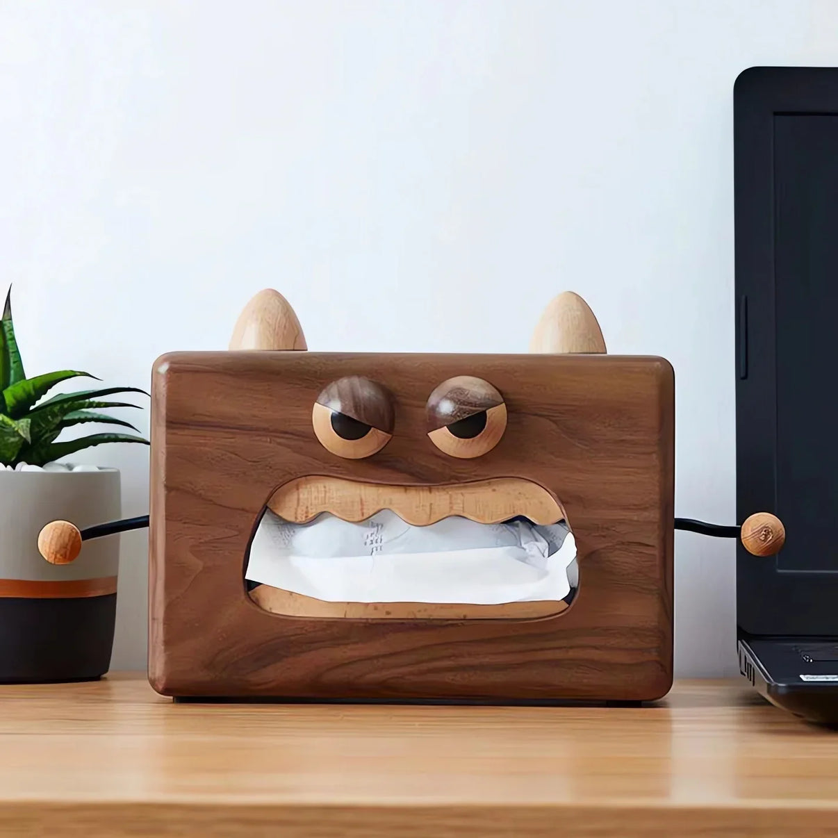 Wooden Monster Tissue Box - Playful and Unique Wooden Tissue Holder