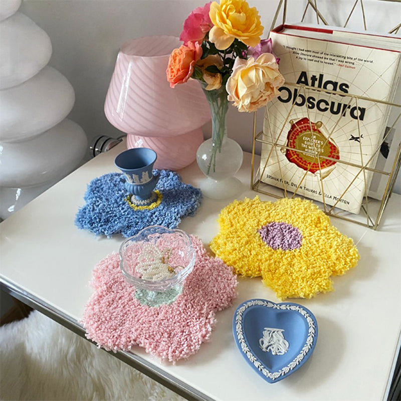 Handmade Flower Coaster and Mat - Soft and Colourful