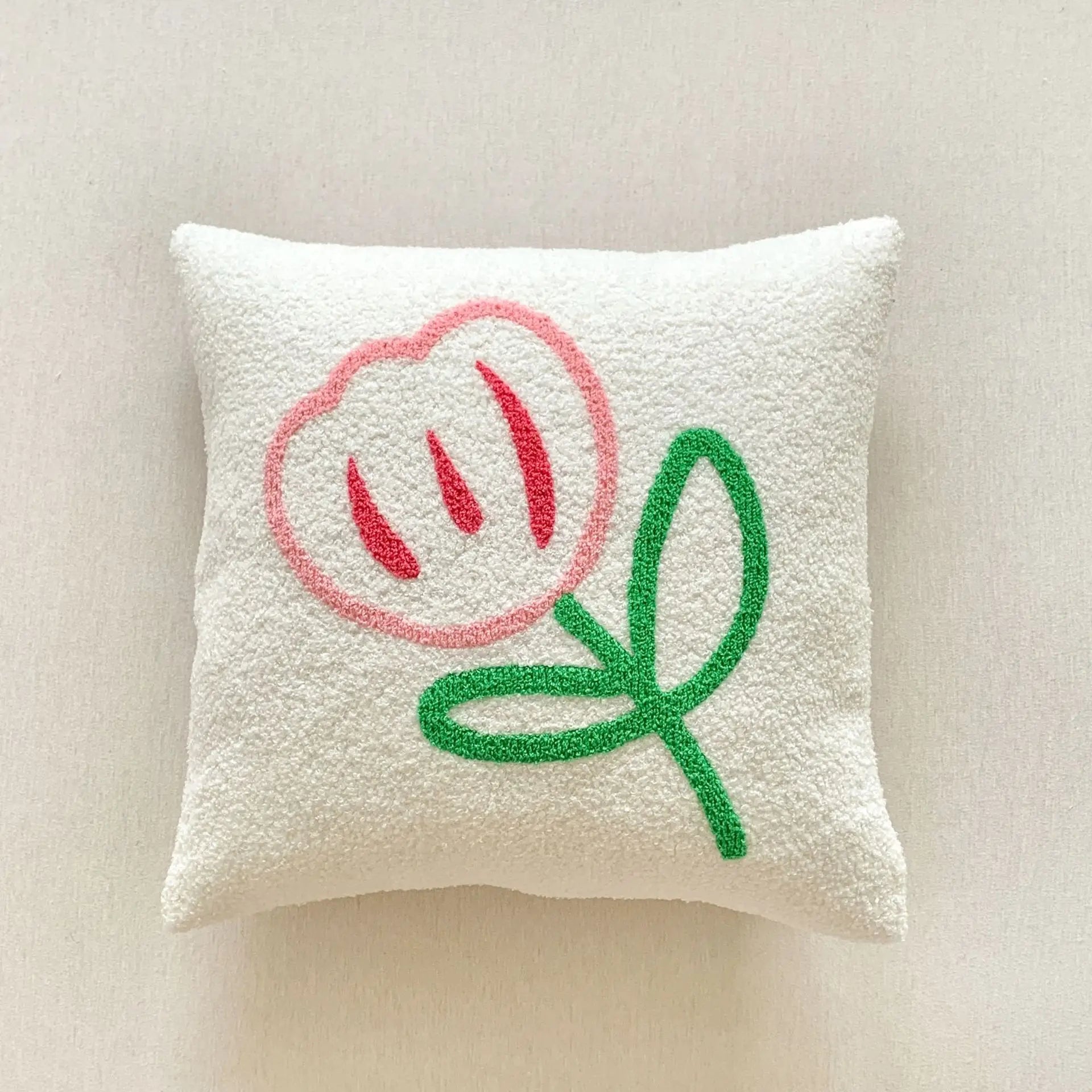 Norwegian Sunflower Cushion Cover with Embroidered Pattern